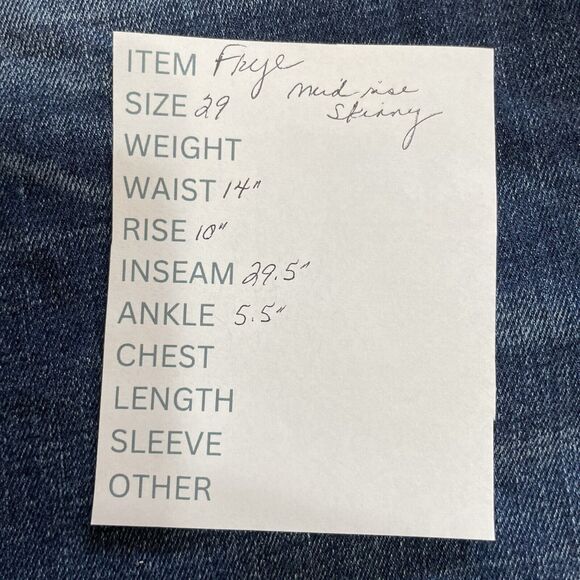 Frye Mid Rise Skinny Jeans Women’s 29 Medium Wash Blue Denim Stretch Classic - Picture 10 of 10